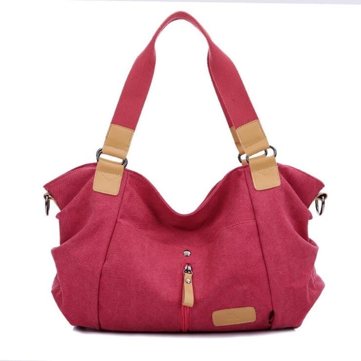 Handbag Shoulder Messenger Large Capacity Canvas Bag Image 2