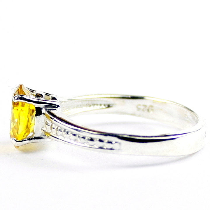 SR371 Golden Yellow CZ 925 Sterling Silver Ladies Ring, Image 3