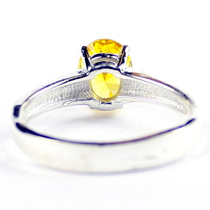 SR371 Golden Yellow CZ 925 Sterling Silver Ladies Ring, Image 4