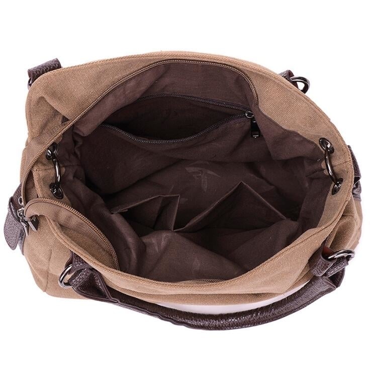 Large Capacity Simple Casual Canvas Bag Image 8