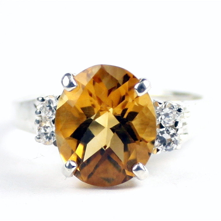 SR244 Citrine 925 Sterling Silver Ring, Image 1