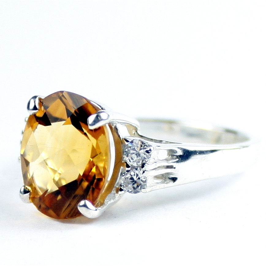 SR244 Citrine 925 Sterling Silver Ring, Image 2