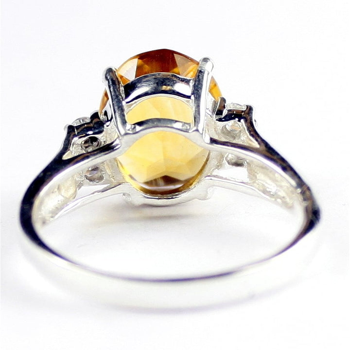 SR244 Citrine 925 Sterling Silver Ring, Image 4