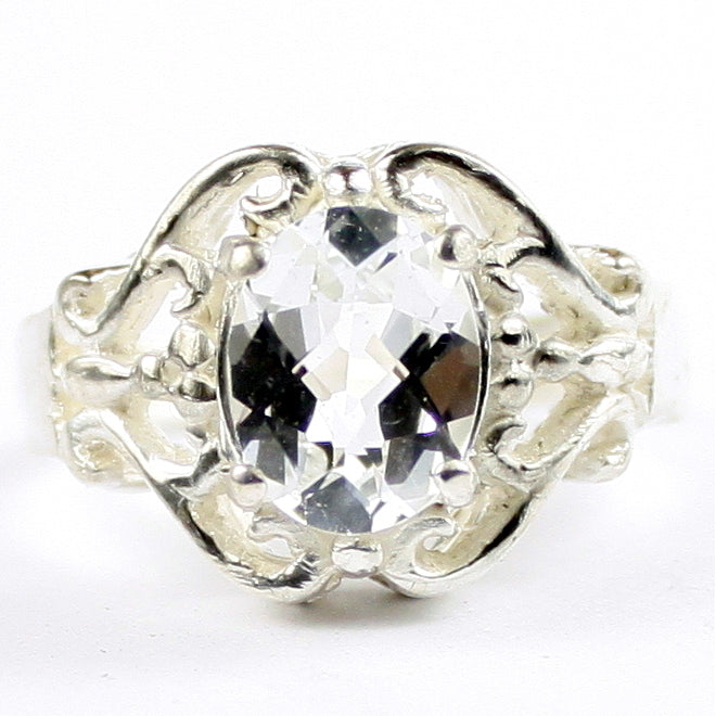 SR169 Silver Topaz 925 Sterling Silver Ladies Rings, Image 1