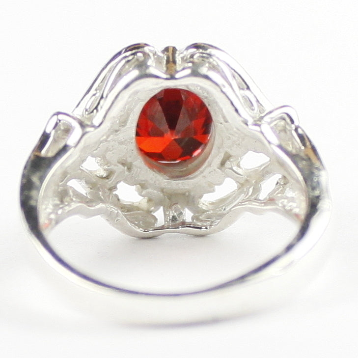 SR169 Garnet CZ 925 Sterling Silver Ladies Rings, Image 4