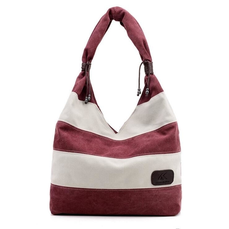 Striped Handbag Shoulder Bag Image 6