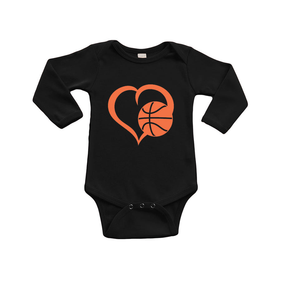 Infant Long Sleeve Onesie - Basketball in Heart Image 1