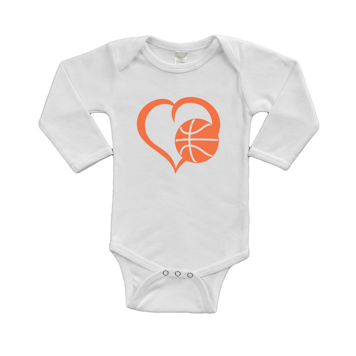 Infant Long Sleeve Onesie - Basketball in Heart Image 1