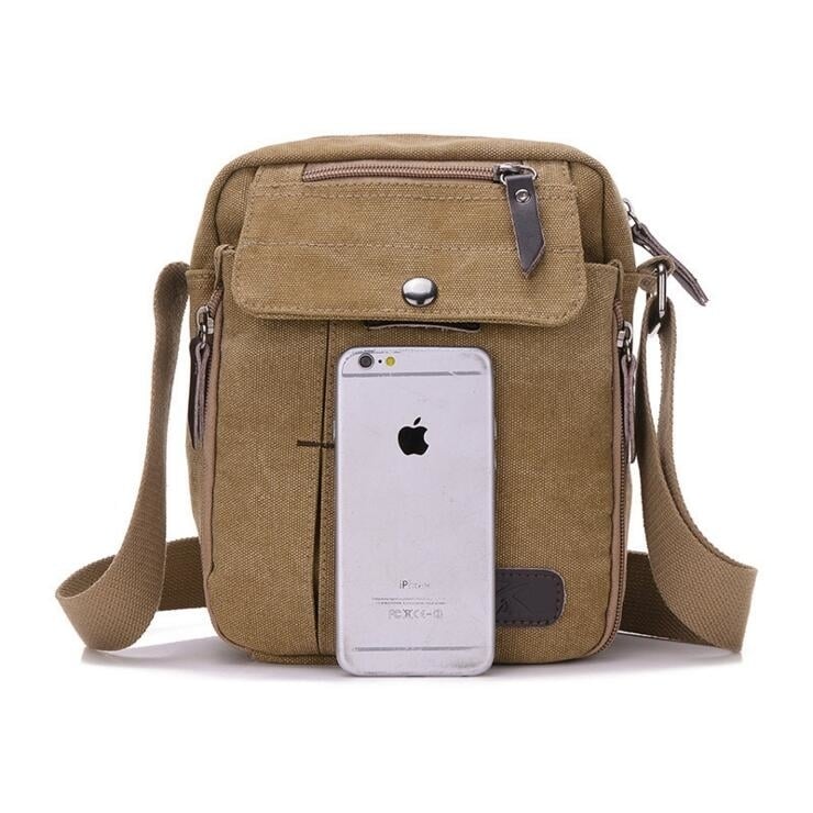 Multi-compartment Shoulder Canvas Bag Image 9