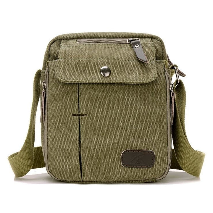 Multi-compartment Shoulder Canvas Bag Image 4