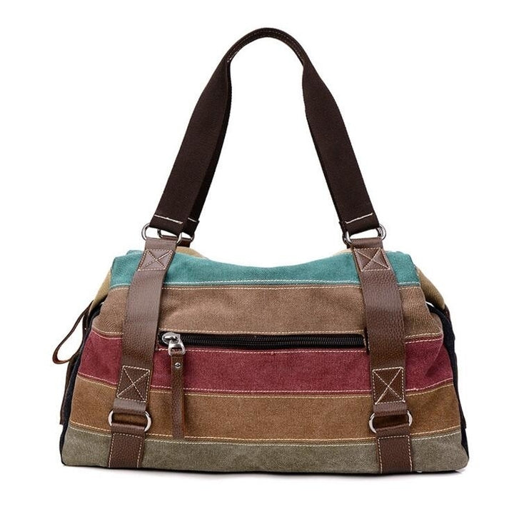 Fashion Stitching Canvas Handbags Image 2