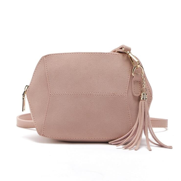 Simple Frosted Tassel Shoulder Bag Image 7