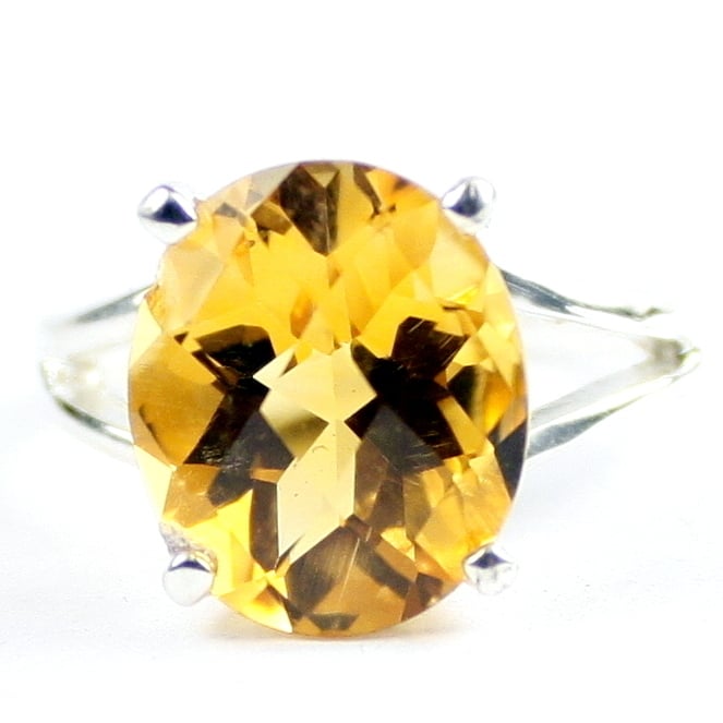 SR132 Citrine 925 Sterling Silver Ring, Image 1