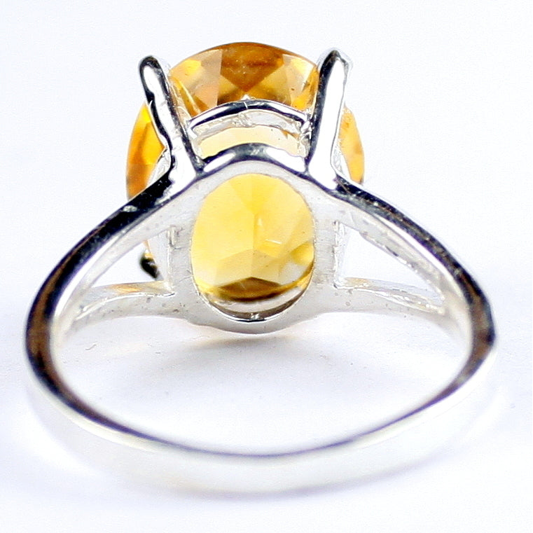 SR132 Citrine 925 Sterling Silver Ring, Image 4