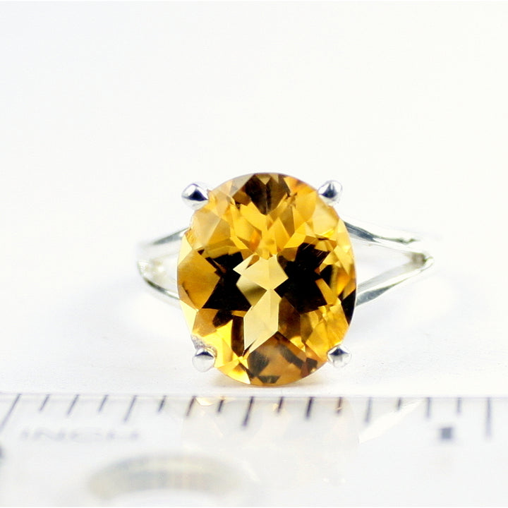 SR132 Citrine 925 Sterling Silver Ring, Image 4