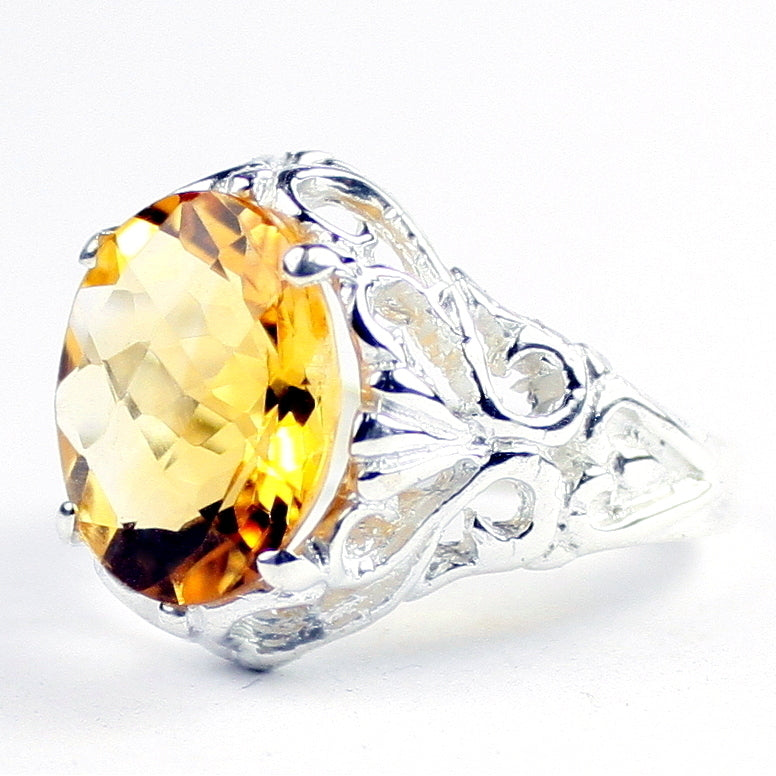 SR114 Citrine 925 Sterling Silver Ring, Image 2