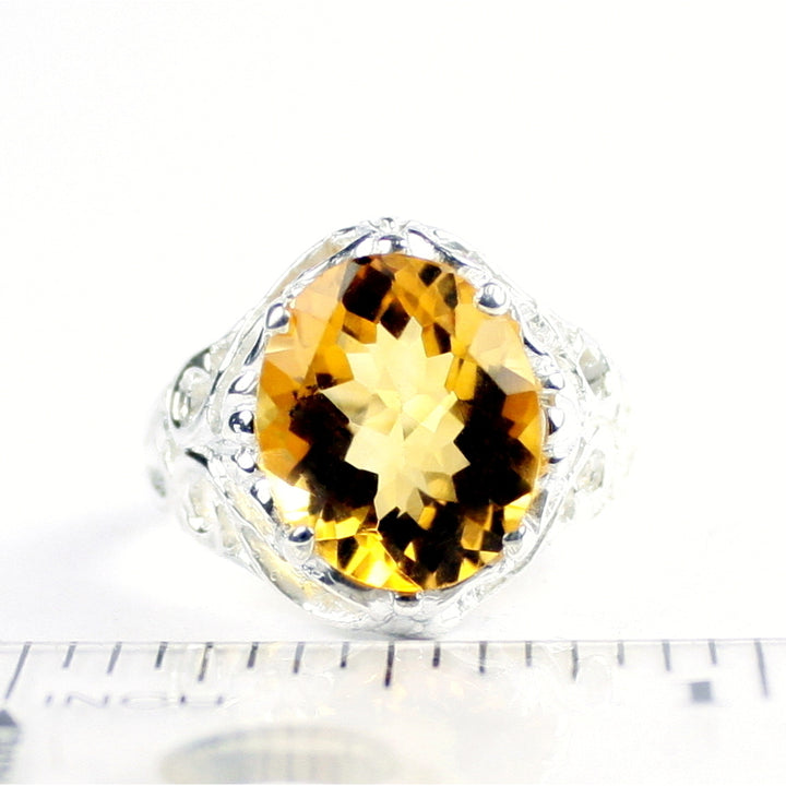 SR114 Citrine 925 Sterling Silver Ring, Image 4