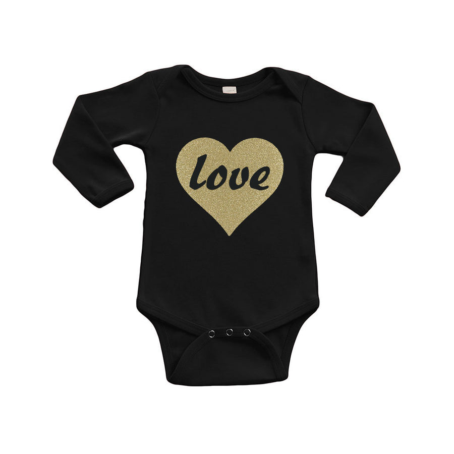 Infant Long Sleeve Bodysuit - Love in Gold Heart Image 1