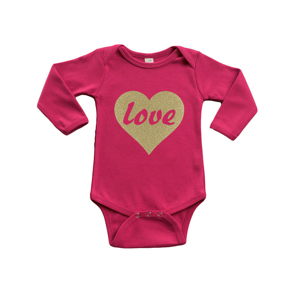 Infant Long Sleeve Bodysuit - Love in Gold Heart Image 2