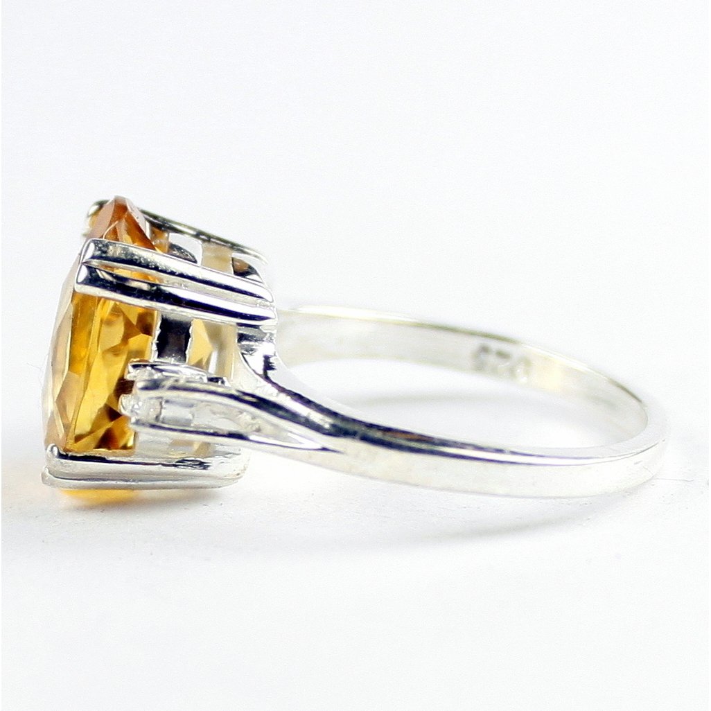 SR150 Citrine 925 Sterling Silver Ring Image 3