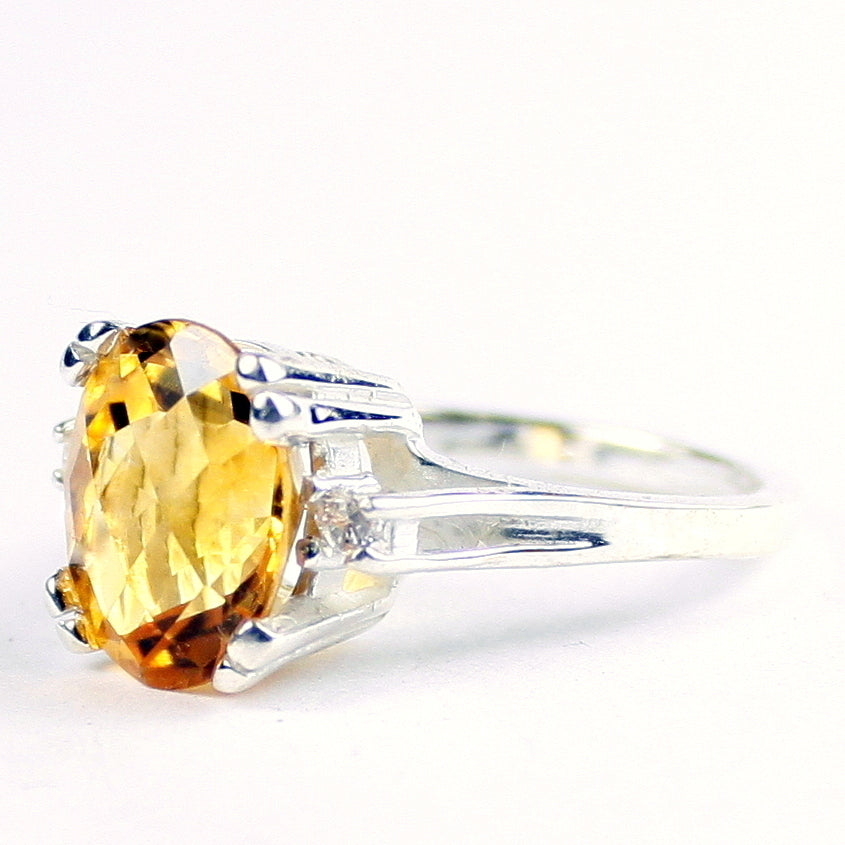 SR155 Citrine 925 Sterling Silver Ring, Image 2