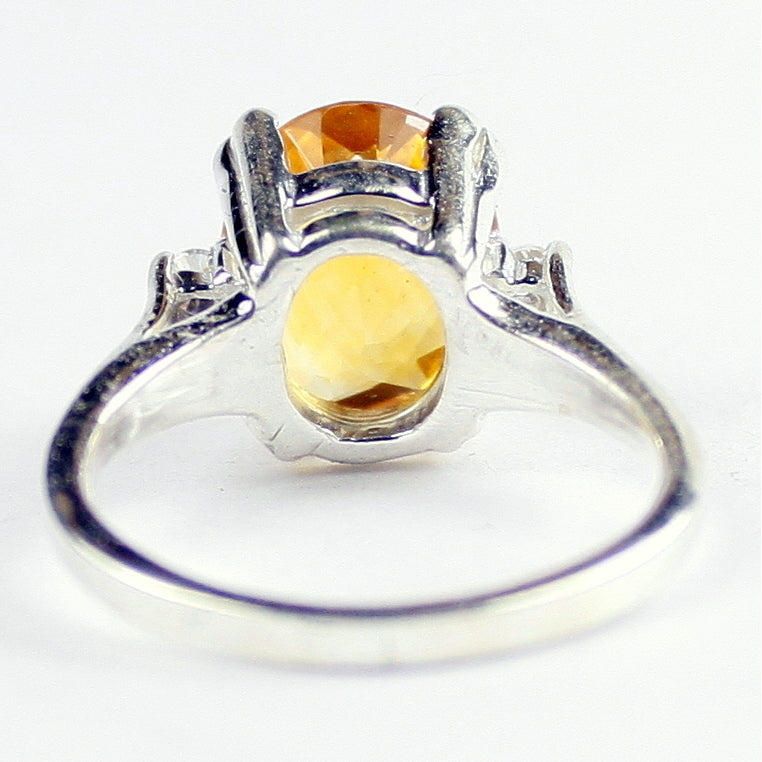 SR155 Citrine 925 Sterling Silver Ring, Image 4