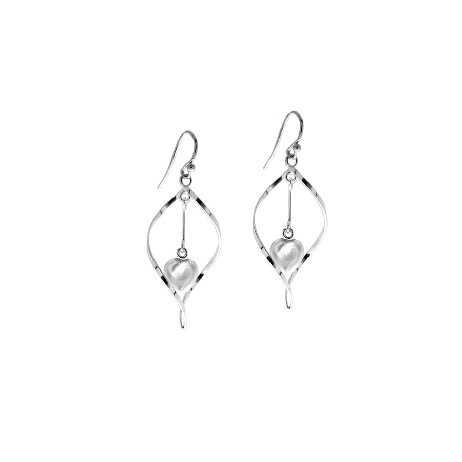 Sterling Silver Heart Drop Dangle Earrings Solid 925 Jewelry for Women Image 1