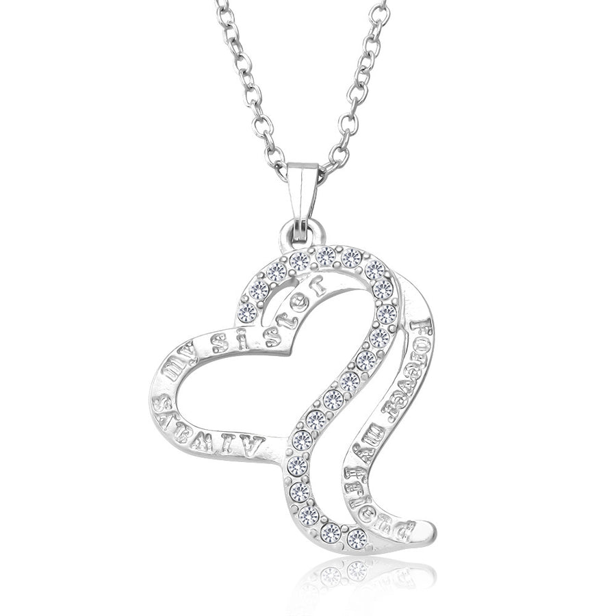"Forever My Friend,Always My Sister" Heart Necklace Image 1