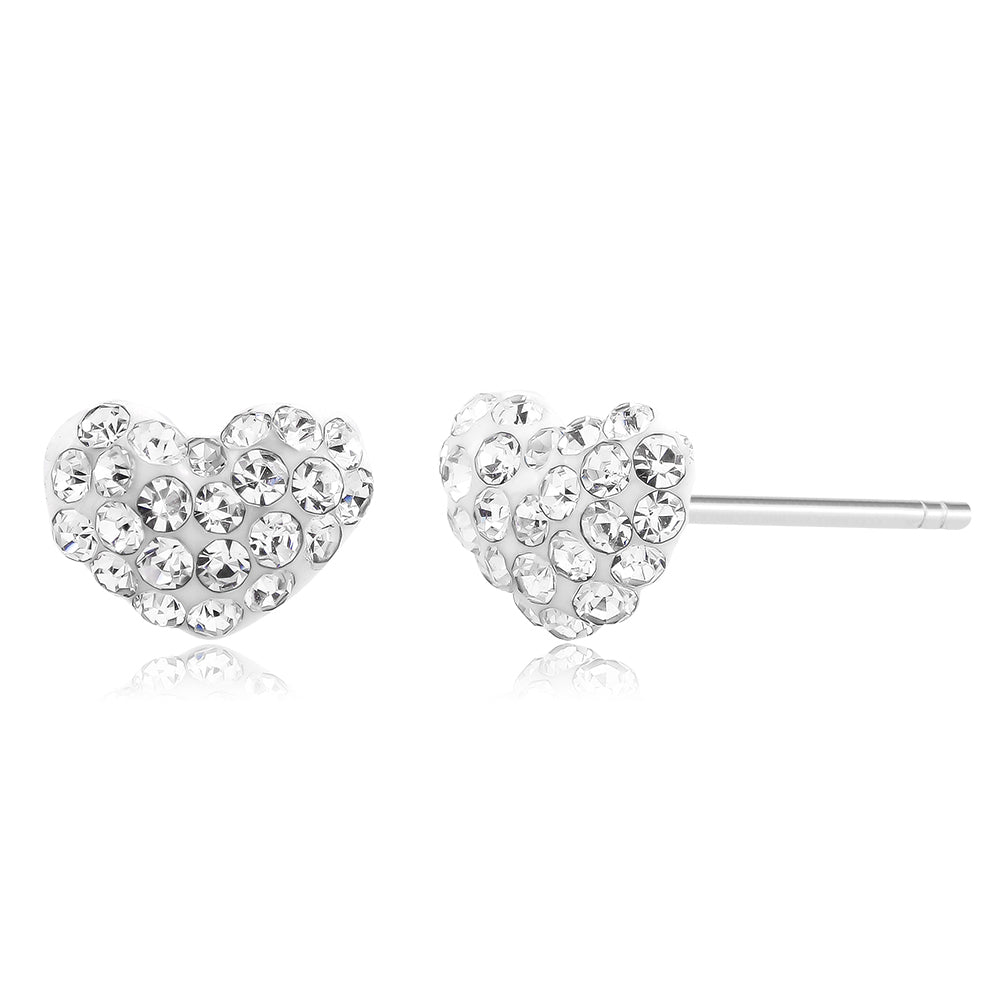 Crystal Heart Stud Earrings Image 1