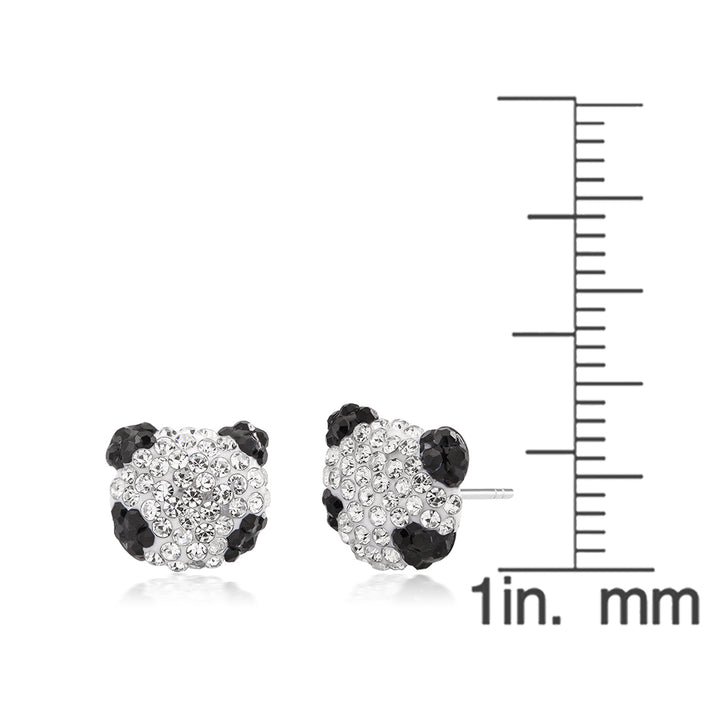 Black And white Crystal Stud Earrings Image 2