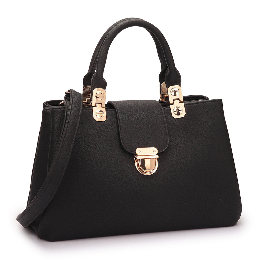 Dasein Womens Fashion Double Pocket Satchel Handbag with Magnetic Closure Image 1