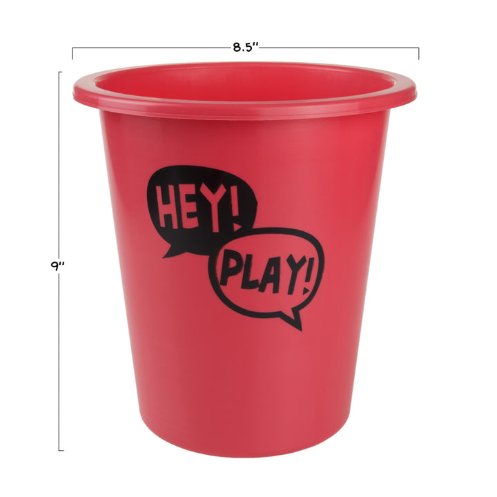 Hey! Play Large Cup Ball Beer Pong Game Set with 12 Pails 2 Balls Tote Bag Image 3