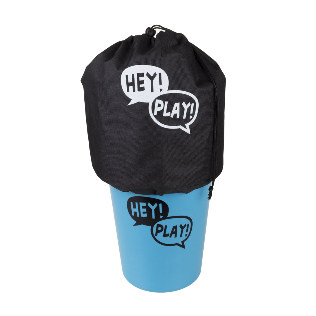 Hey! Play Large Cup Ball Beer Pong Game Set with 12 Pails 2 Balls Tote Bag Image 4