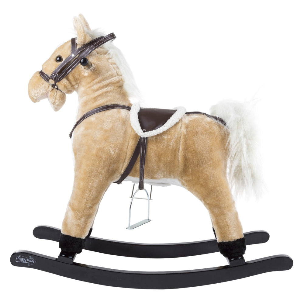Happy Trails Rocking Horse Toddler to 4 Yrs Wooden Rocker Stuffed Animal Noise Saddle Reins Ride on Toy Image 2