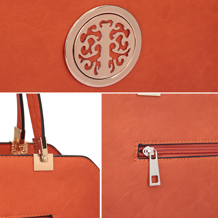 Dasein Designer Slim Handle Leather Briefcase Satchel Shoulder Bag Handbag Tablet Bag iPad Bag with Matching Wallet Image 4