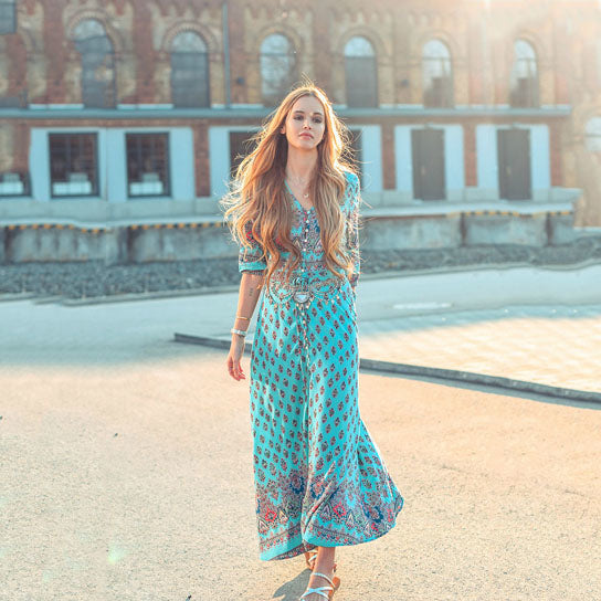 Green Floral Maxi Dress Image 1