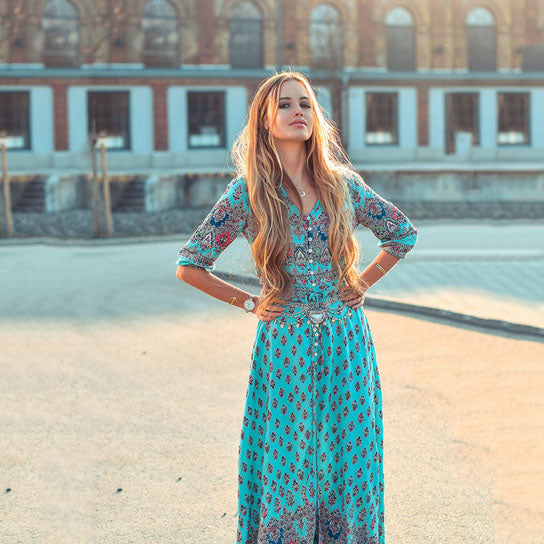 Green Floral Maxi Dress Image 2