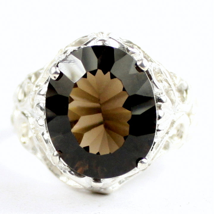 SR114 Smoky Quartz 925 Sterling Silver Ring, Image 1