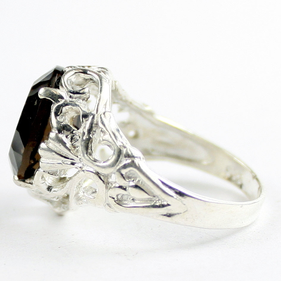 SR114 Smoky Quartz 925 Sterling Silver Ring, Image 3