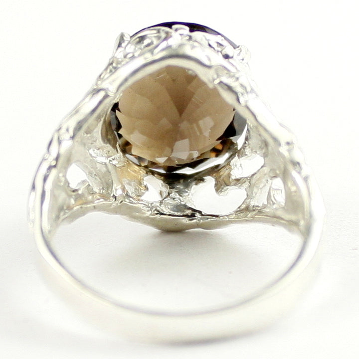 SR114 Smoky Quartz 925 Sterling Silver Ring, Image 4