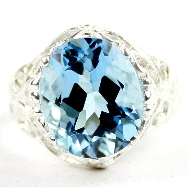 SR114 Swiss Blue Topaz 925 Sterling Silver Ring, Image 1