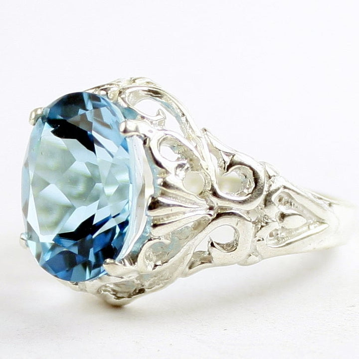 SR114 Swiss Blue Topaz 925 Sterling Silver Ring, Image 2