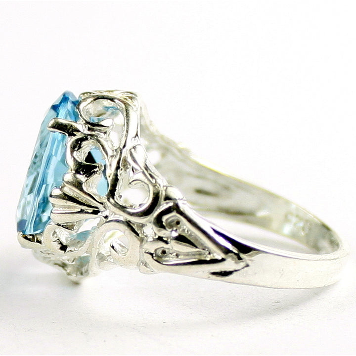 SR114 Swiss Blue Topaz 925 Sterling Silver Ring, Image 3