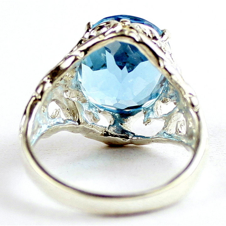 SR114 Swiss Blue Topaz 925 Sterling Silver Ring, Image 4