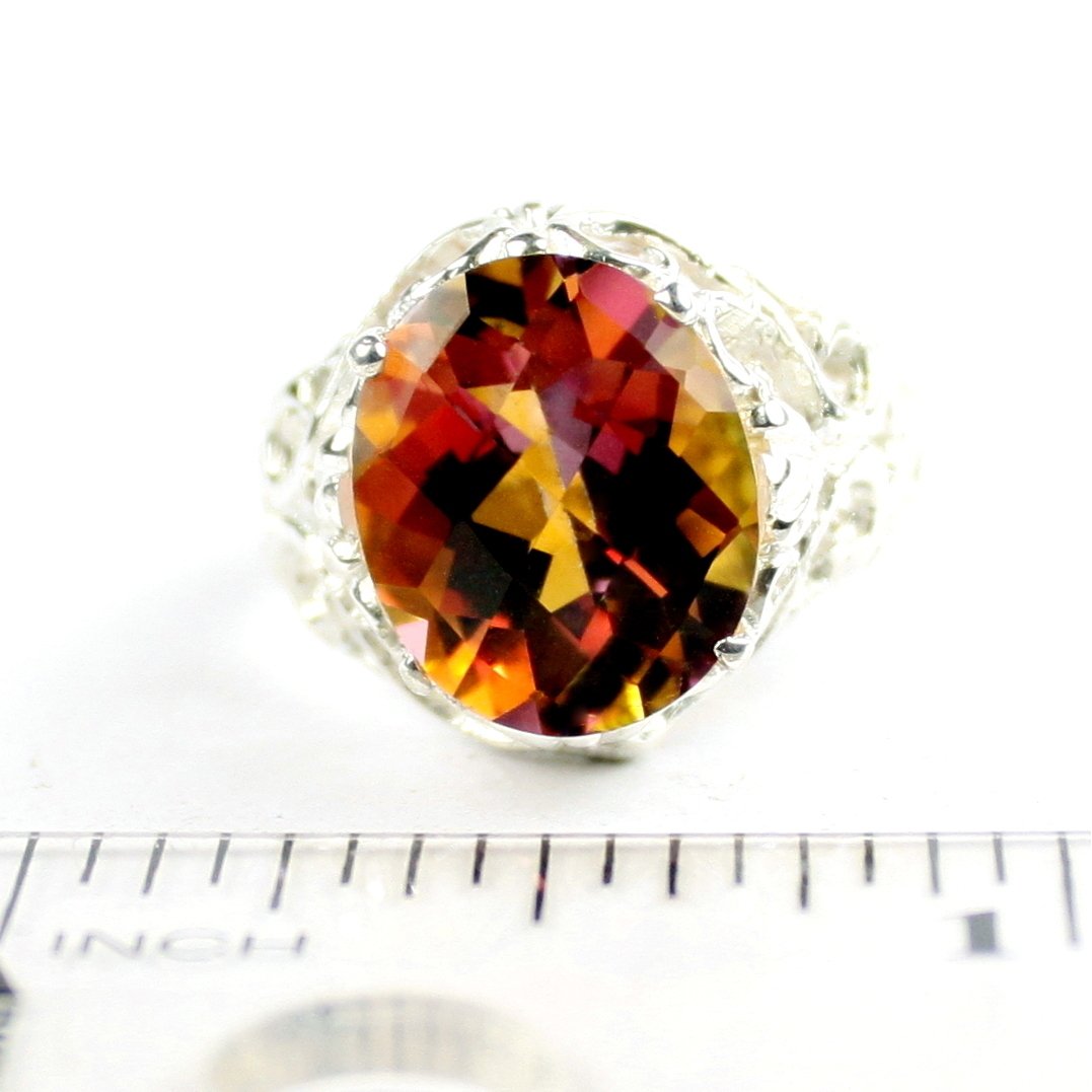 SR114 Twilight Fire Topaz 925 Sterling Silver Ring Image 4