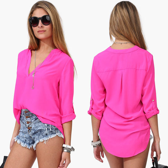 Classic Roll Tab Blouse in 5 colors Image 4