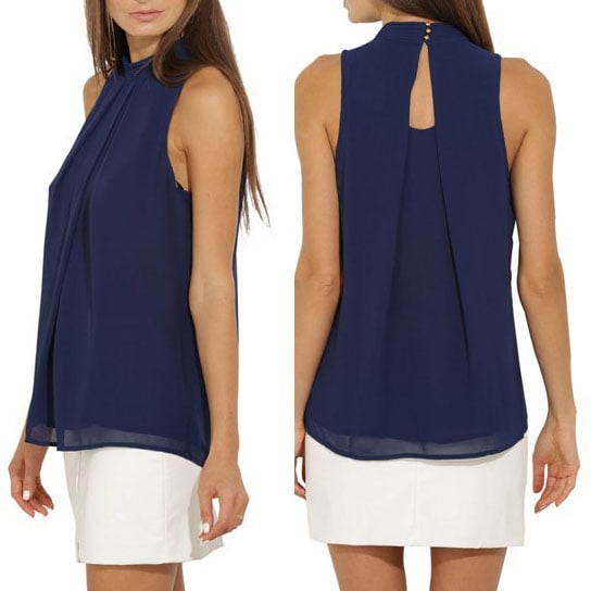 Pleated Sleeveless Chiffon Top Image 2