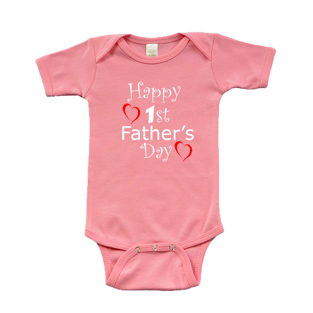 Infant Short Sleeve Onesie - Happy 1st Fathers Day Image 1