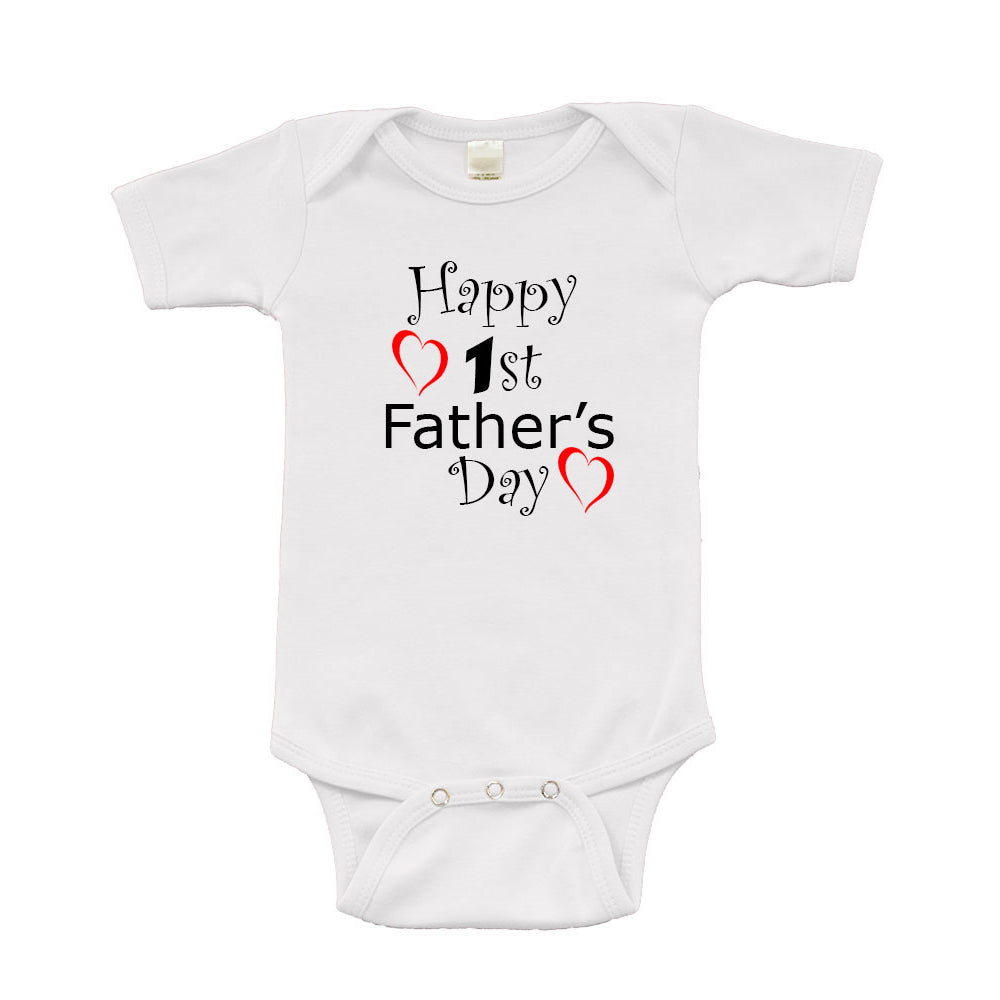 Infant Short Sleeve Onesie - Happy 1st Fathers Day Image 2