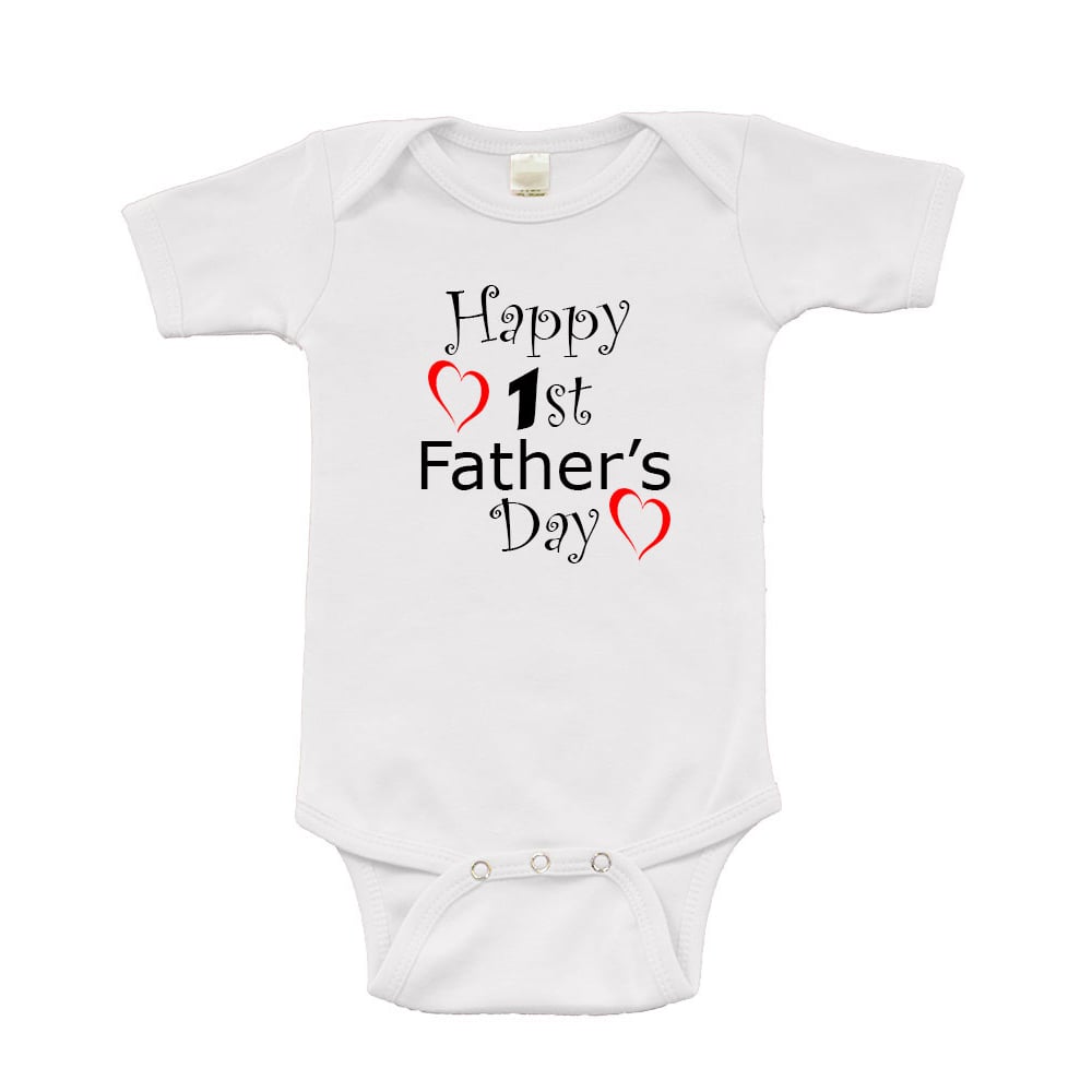 Infant Short Sleeve Onesie - Happy 1st Fathers Day Image 1